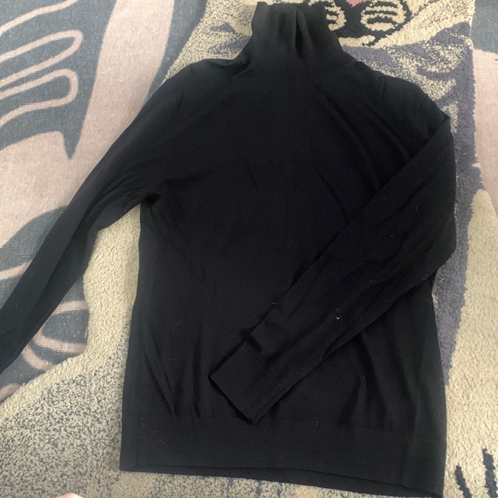 Plain black turtleneck